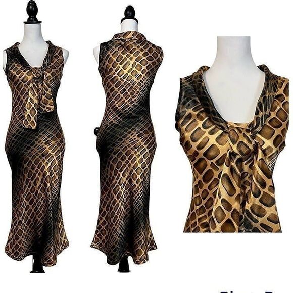 Elegant Animal Print Sleeveless Dress - Picture 6 of 12